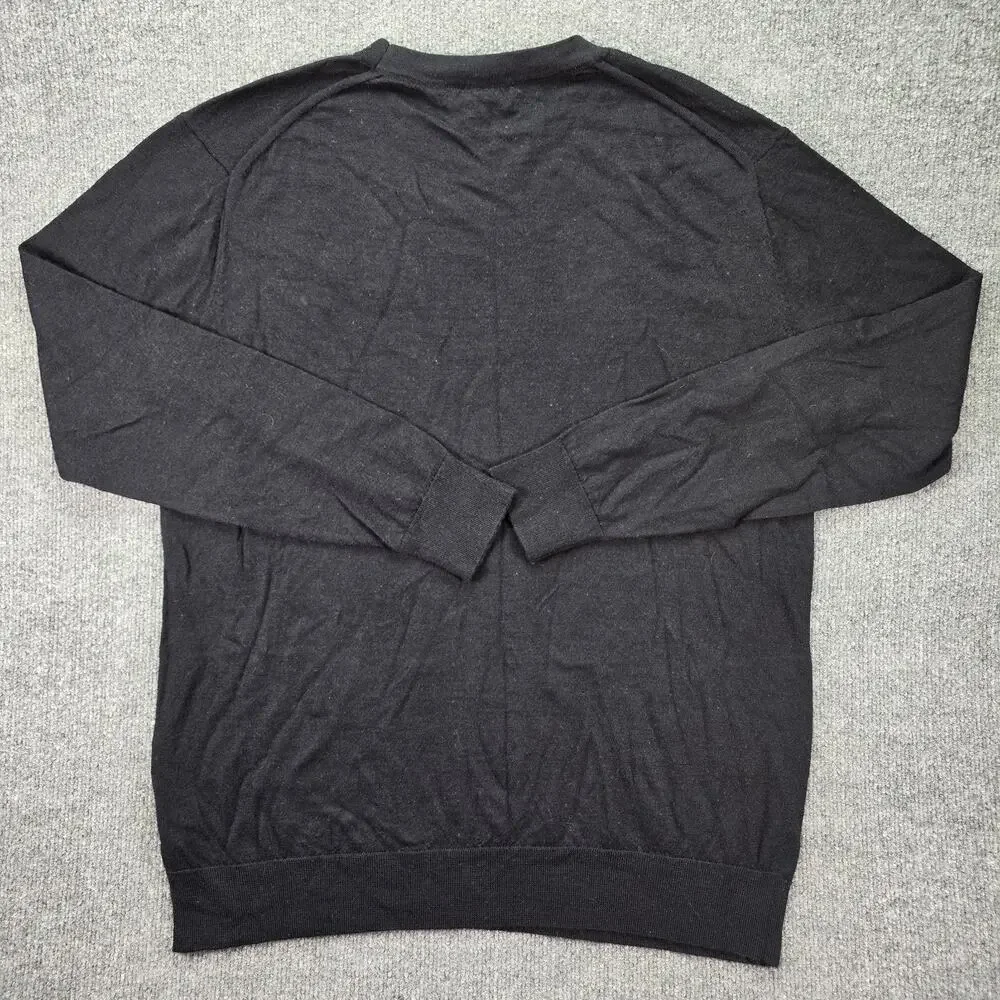 Banana Republic Sweater Mens XL Black Crewneck Merino Wool Long Sleeve Pullover
